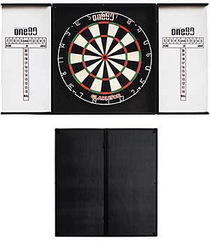 One80 Aluminium Dartboard Cabinet - Black Finish